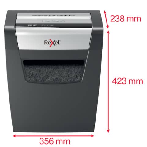 Distruggidocumenti uso moderato Rexel Momentum X312 - P-3 - 23 L - taglio a frammenti 5x42 mm - 2104572EU